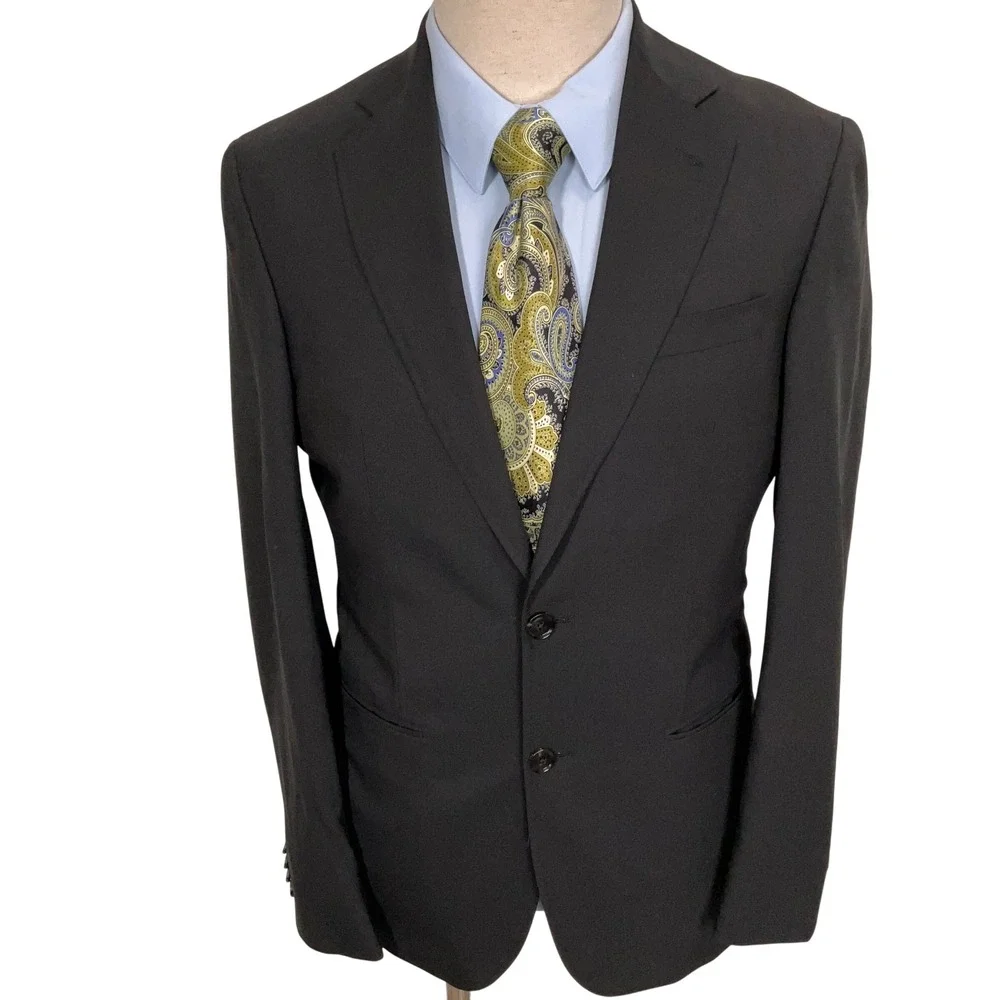 Ted Baker London Blazer‎ Mens 38R Black Jay CT Black Wool 2 Button Suit Jacket